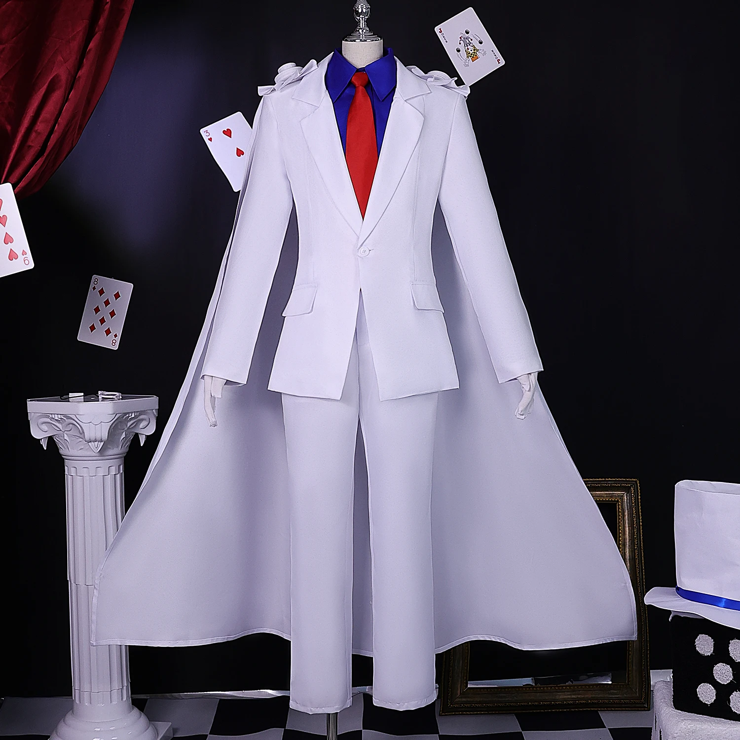 Kuroba Kaito Kiddo Cosplay Costumes,Anime Magic Kaito Uniform,Halloween Carnival Party Dressing For Men Women And Kids