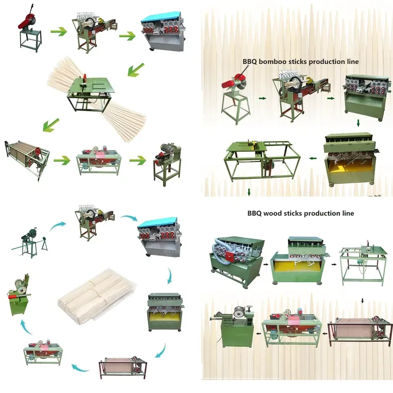 for Progressive Bamboo and Wood Barbecue Stick Making Machine Bamboo Splitting Machine Automatic Skewer Production Equipment