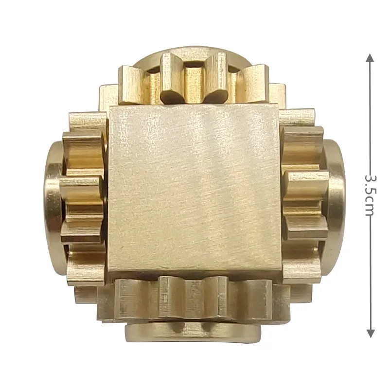 EDC-Toupie à main en métal pour décompression, jouet gyroscopique du bout des doigts, engrenage en cuivre, Cube Fidget Spinner, engrenages de