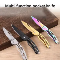 Stainless Steel Keychain Folding Knife, Outdoor Carrying Knife, Mirror, Sharp Pocket Knife, Fruit Knife