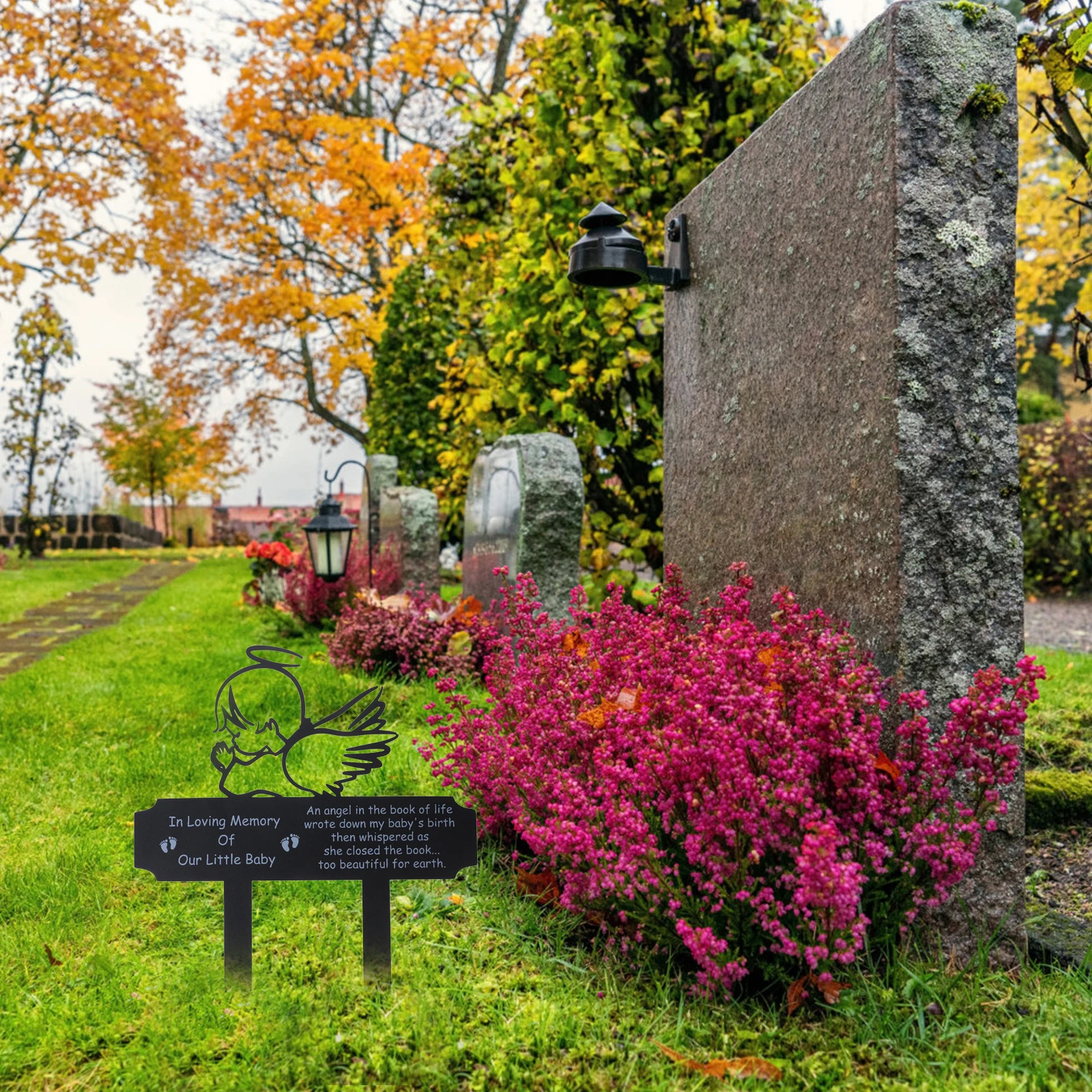 

Memorial Grave Marker Sturdy Iron Cemetery Decor Sign Weatherproof Outdoor Grave Site Plaque For Memorial Garden Decoration