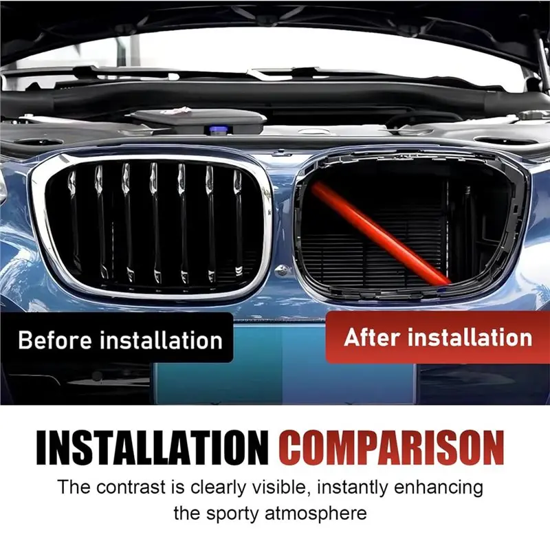 AB16-V Bar Brace Trim Covers Front Grill Inserts Trims For BMW 5 Series 6 Series 7 Series X1 X2 Decorative Strips Accessory Red