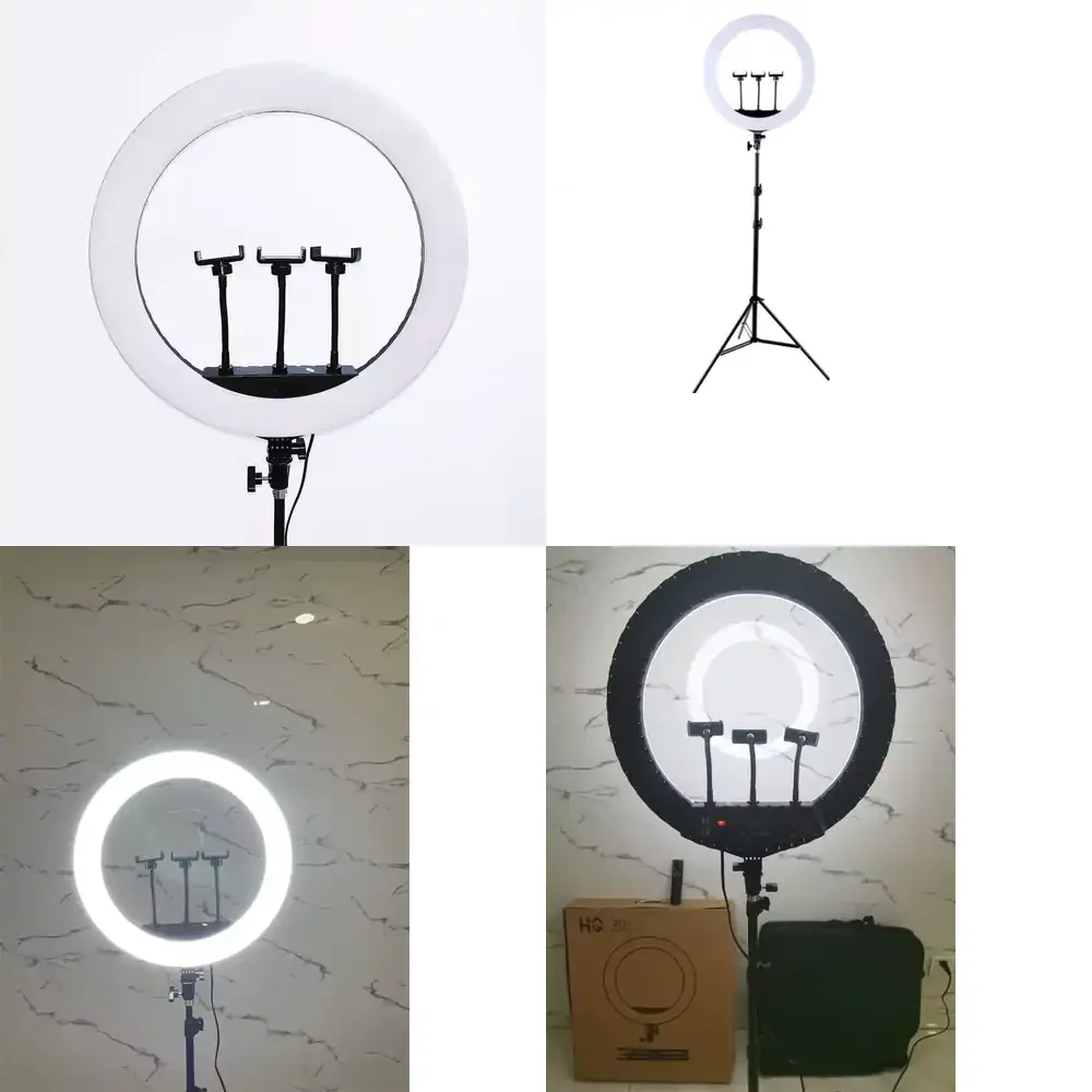 HQ-21N Photographic Lighting Set 52cm LED Dimmable Lamp Phone Camera Holder LED Ring Light 21 Inch with Tripod Stand 5 - 499