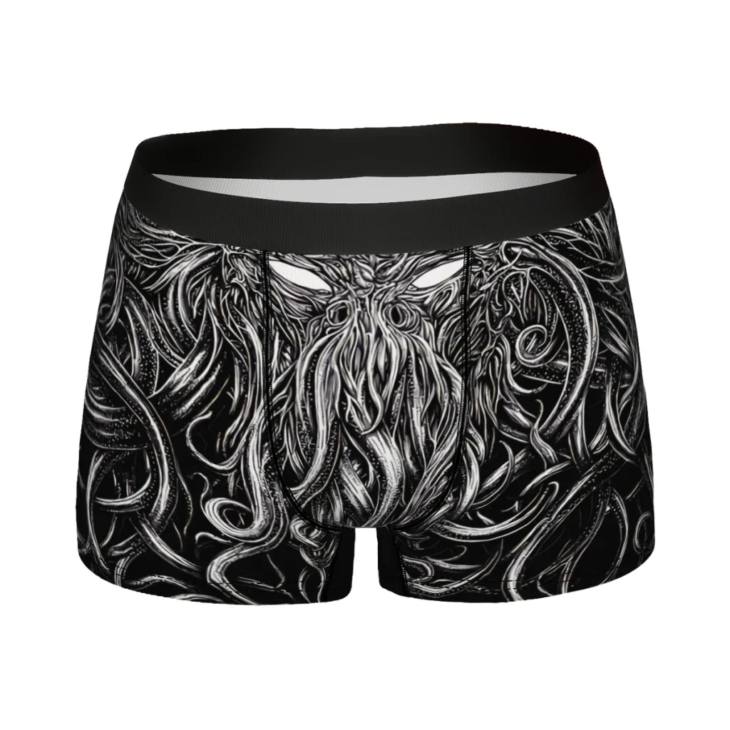 The Sleeper Must Awaken Black Background Cthulhu Underpants Cotton Panties Men's Underwear Ventilate Shorts Boxer Briefs