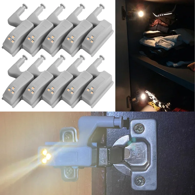 Universal LED Under Cabinet Light Cupboard Inner Hinge Lamp Closet Wardrobe Sensor Light Home Kitchen Night Lights (20pcs/10pcs)