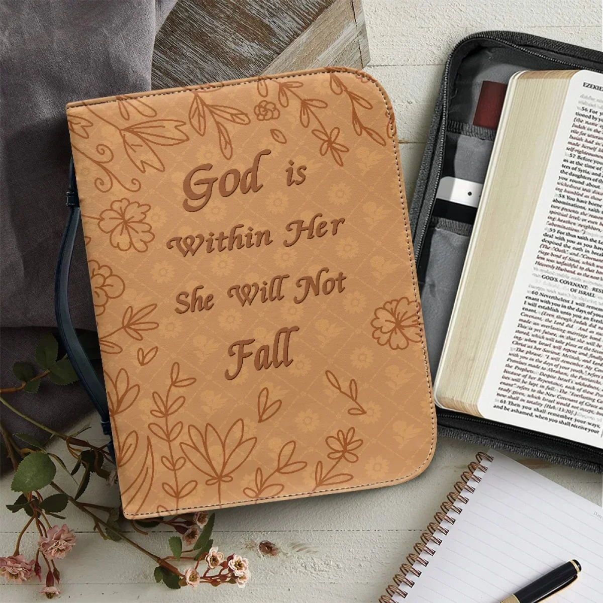 

Fashion Bible Storage Bags Beautiful Holy Covers Case Carry Bag Protective Leather Handbag Book Christian Church Protection Bag