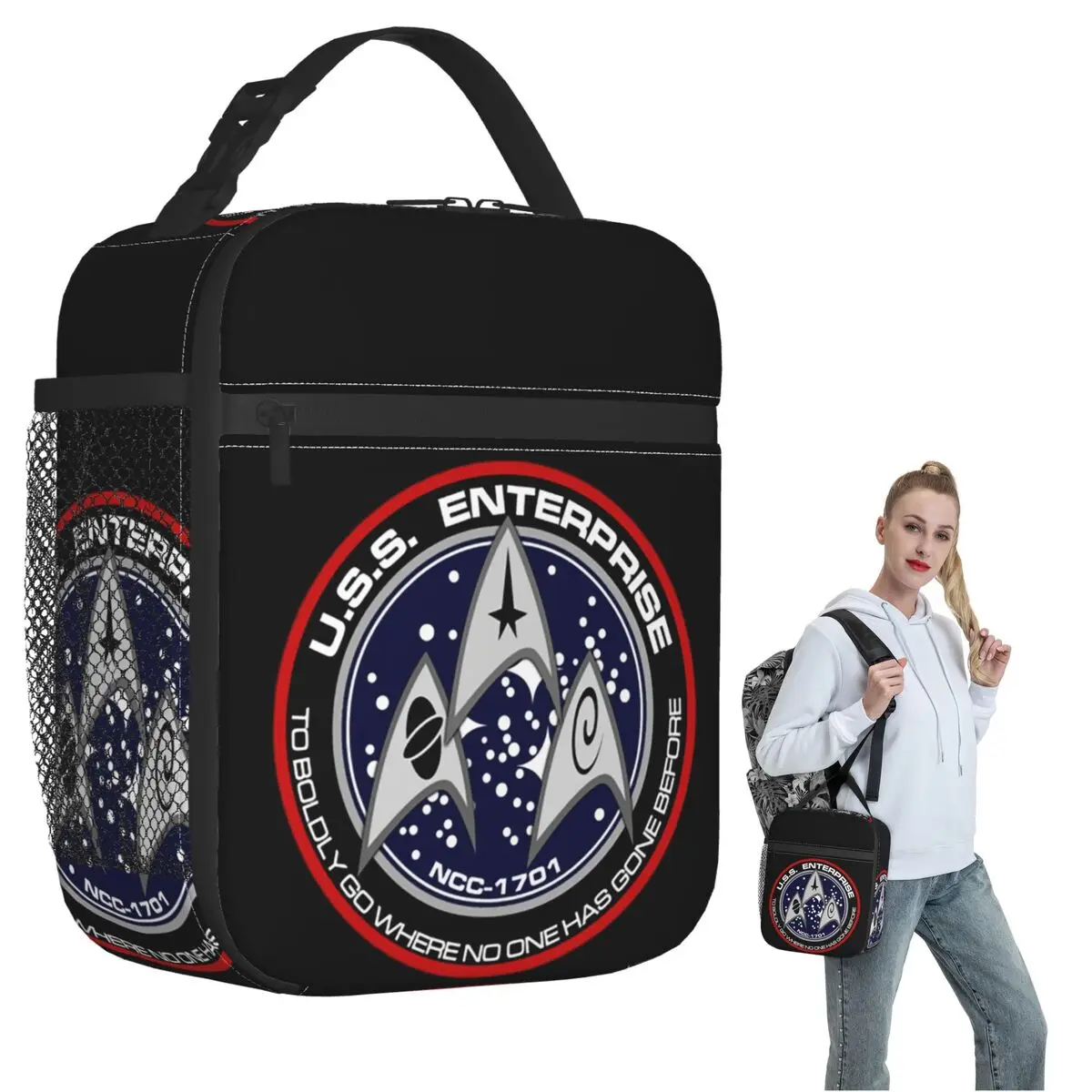 Star Treks Science Fiction TV Series Insulated Lunch Bag for Women Kids Leakproof Food Boxes Thermal Lunch Box Tote