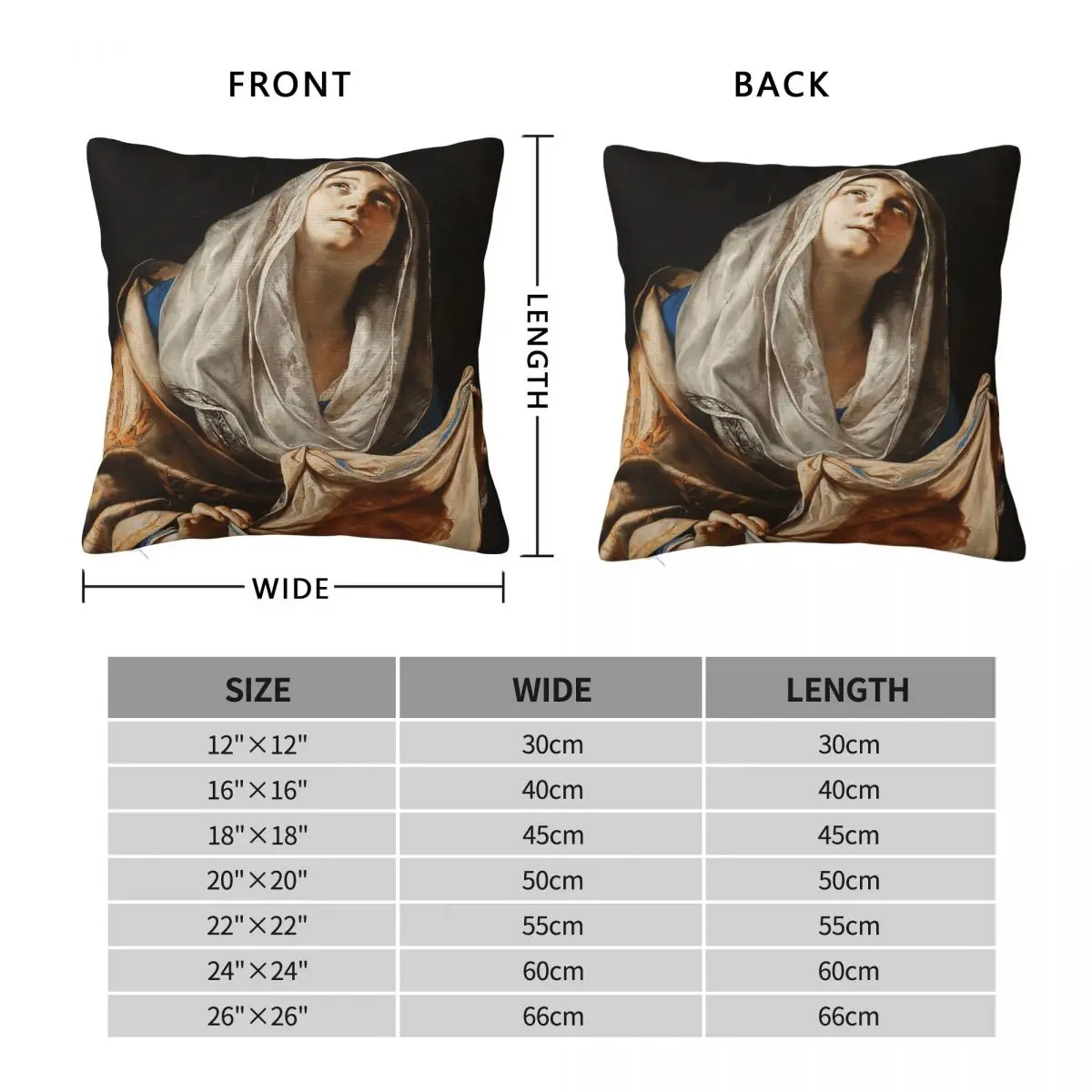 Santa Veronica Con Il Velo Mattia Preti Pillowcase Polyester Linen Velvet Creative Decorative Throw Pillow Case Home Cushion