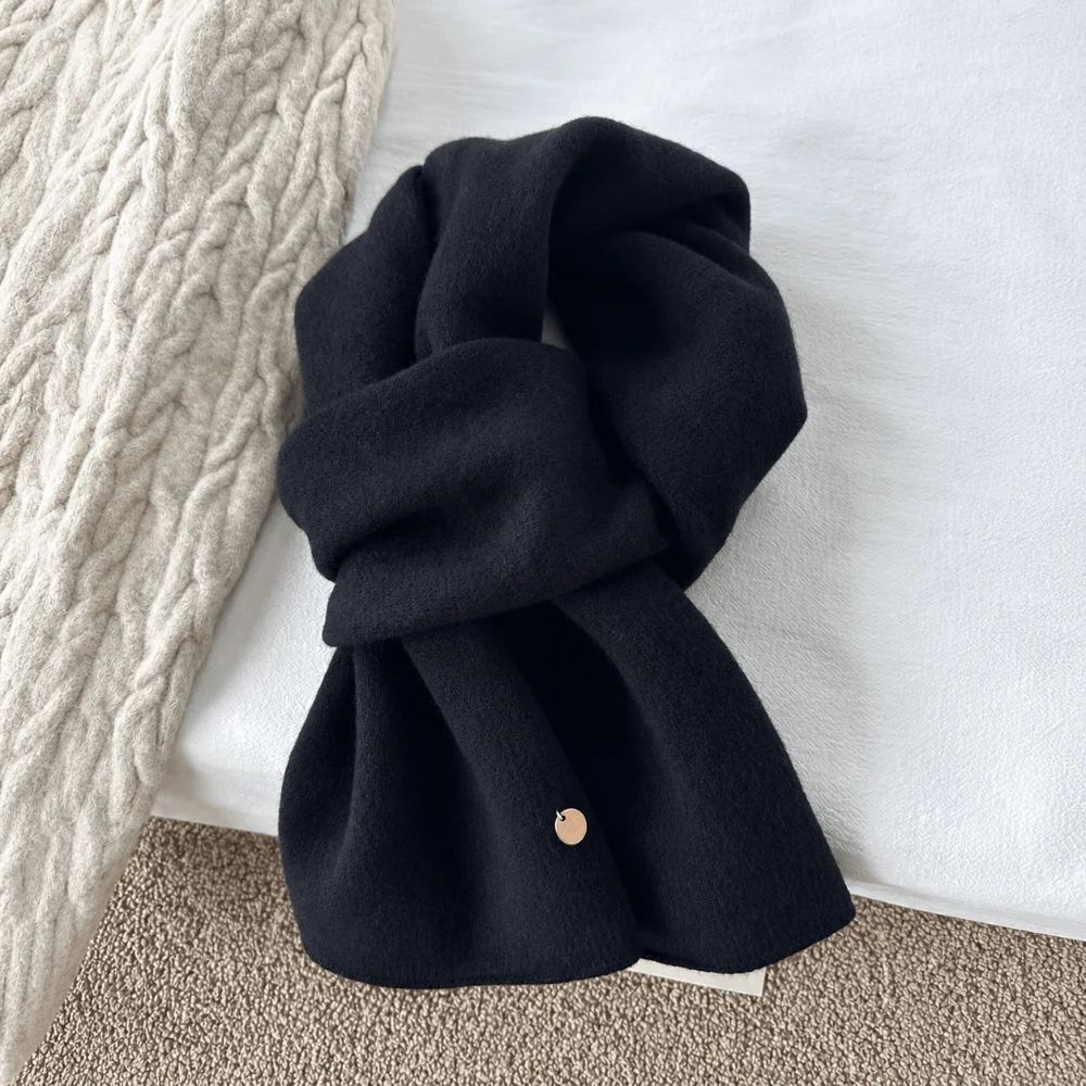 Shawl Wrap Winter - ผ้าพันคอแฟชั่นกันลมสำหรับฤดูหนาว สีพื้น สไตล์เกาหลี ผ้าแคชเมียร์อุ่นๆ ให้ความอบอุ่น ผ้าคลุมไหล่สำหรับผู้หญิง