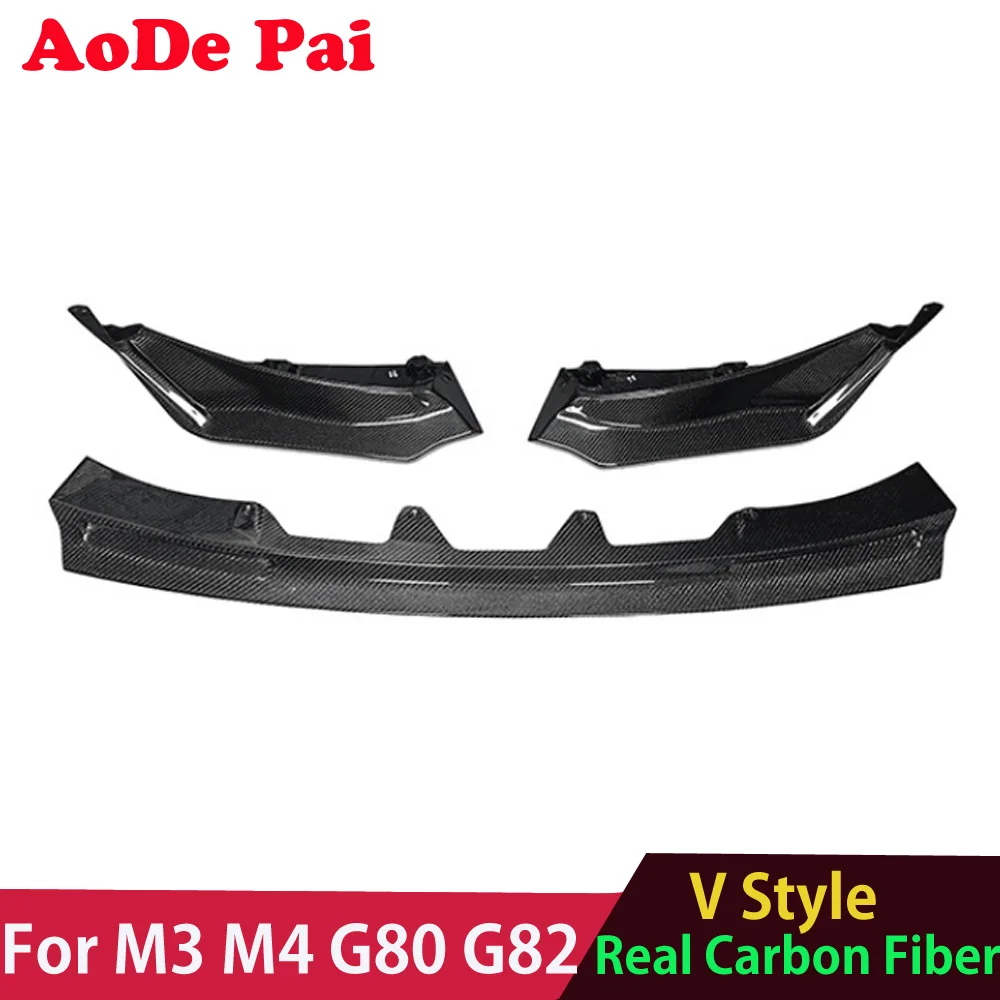 

3 Pcs/Set Carbon Fiber Front Lip Canards Splitter for BMW M3 M4 G80 G82 G83 2021-2023