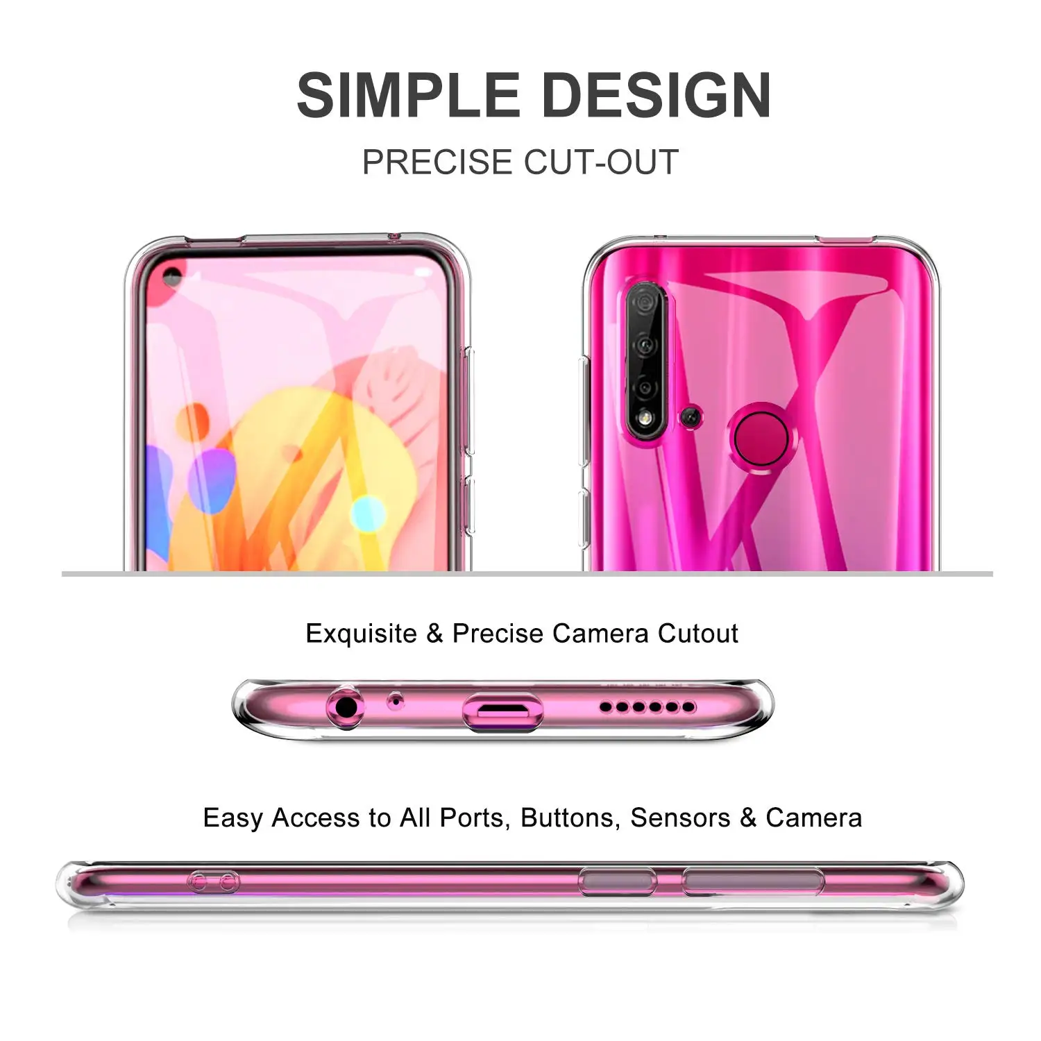Original Clear Phone Cover Case for Huawei Nova 5 5i Pro 5T 5z Soft Silicone Transparent TPU Shell Nova5 T Nova5i Nova5Pro 5Pro
