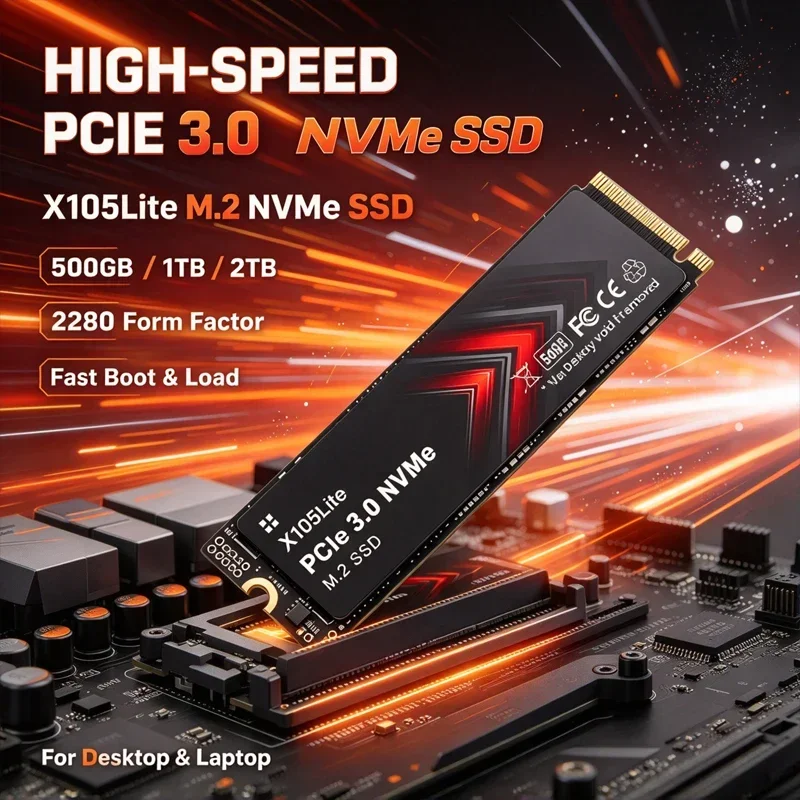 X105Lite M.2 NVMe SSD 1TB High Speed Transmission NAND Internal SSD, Compatible with Ultrabooks, Tablets & Desktop PC