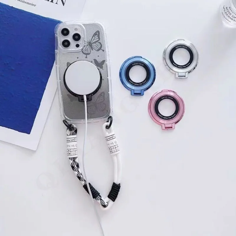 Luxury Shiny Diamond Magnetic Ring Bracket For iPhone 16 15 14 13 Pro Samsung S25 Ultra Smartphone Back Holder Cover Accessories