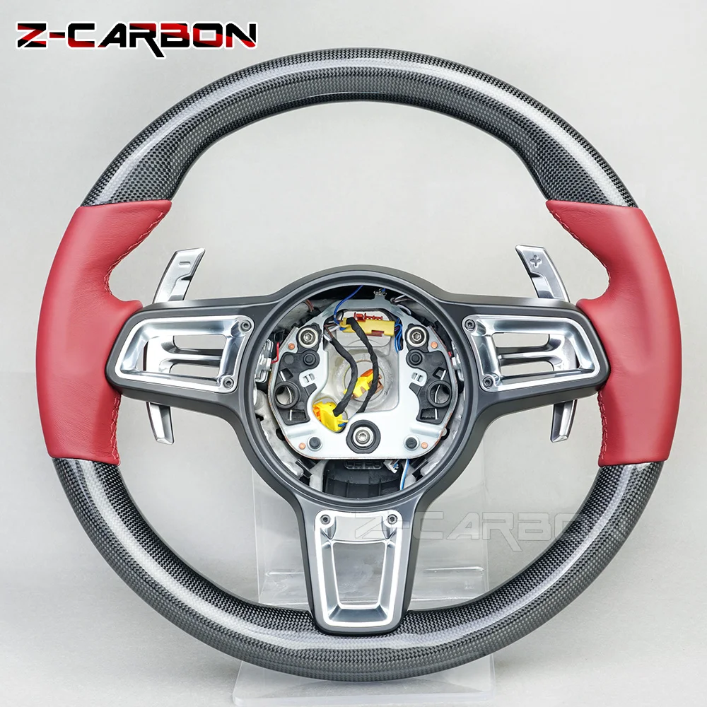 Carbon Fiber Steering Wheel For Porsche Panamera Macan Cayenne S Boxster Cayman 718 911 918 GTS Steering Wheel Carbon Fiber