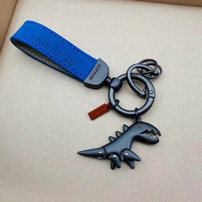 1PC Kleine Dinosaurier Auto Schlüsselbund Motorrad Dekorative Zubehör Einzigen Leder Metall Schlüsselbund Handtasche Anhänger Kleines Geschenk – Detail 9