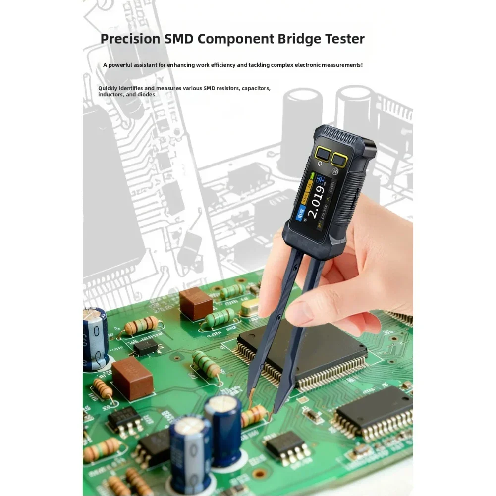 Multímetro de pinça JD1795 LCR para medir fator de qualidade e características elétricas para componentes SMD