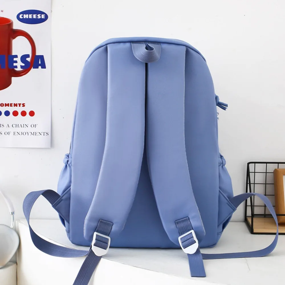 3pcs/set Nylon Transparent School Backpack Waterproof Pencil Bag Students Ita-bag Stationery Storage Large Capacity