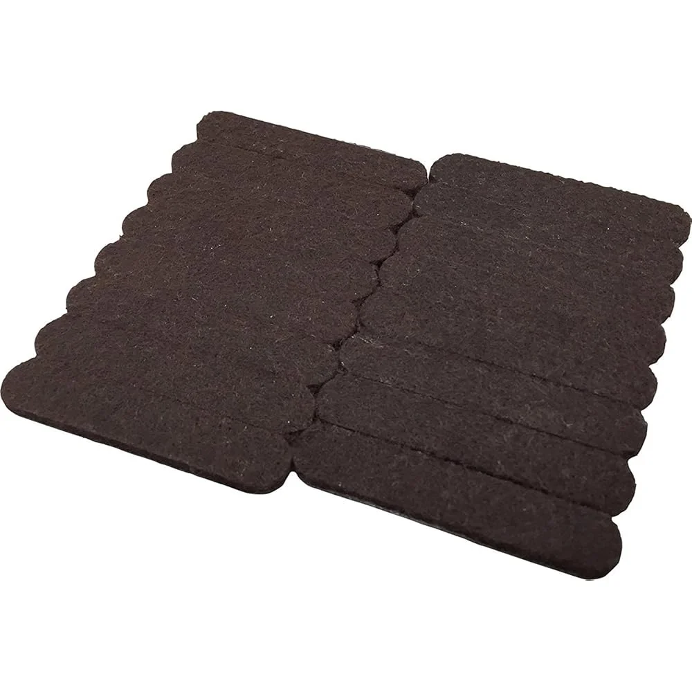 Heavy Duty Self-Adhesive Felt Furniture Strips 16-Pack Scratch Resistant Pads Cabinets Floors Tile Hardwood Protection