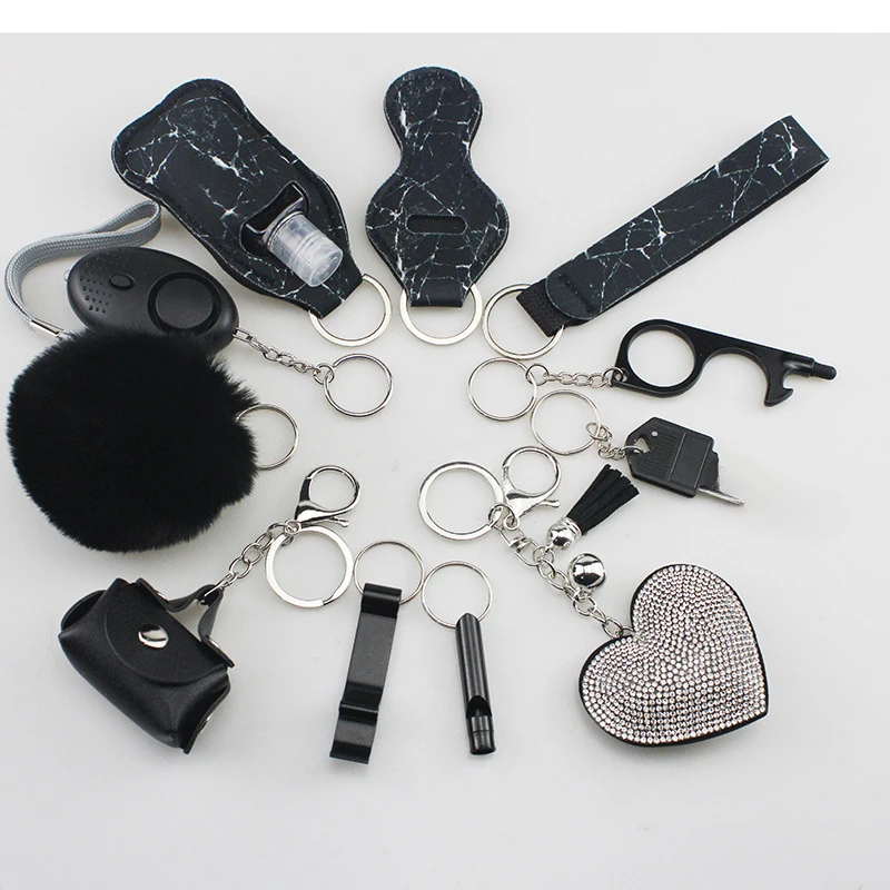 Juego de DIY11-Pcs de autodefensa, llaveros de autodefensa para exteriores, accesorios, llavero de autodefensa
