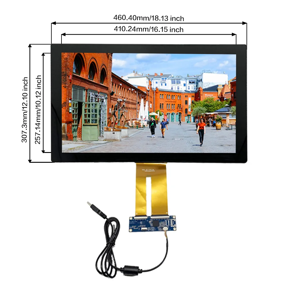 LESOWN LCD Touch Panel Module Controller LVDS 19 inch IPS 1440x900 Full HD HDMI VGA Sub Display Compatible with Windows 8/9/10