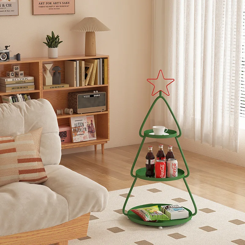 HYS Christmas tree side shelf shelf for home, balcony, indoor living room, multi-layer flower rack, decorative storage iron rack