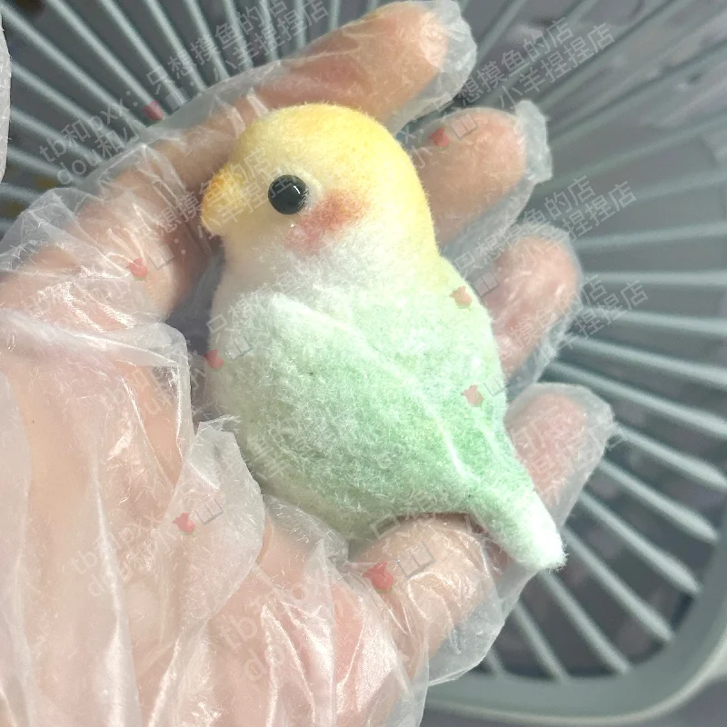 New Handmade Silicone Flocked Squeeze Fidget Super Soft Fingertip Toy Kawaii Birds Color Parrot Children\'s Birthday Squishy Gift