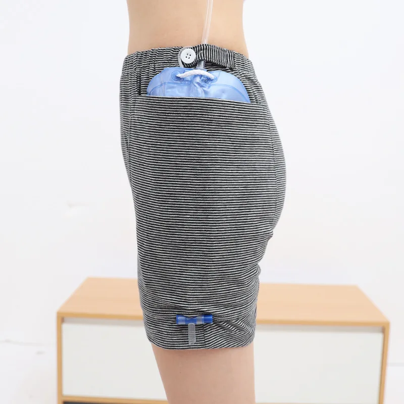 NEW Portable Wearable Urine Drainage Bag, Double Pocket Incontinence Pants for Elderly Stoma Patient, Comfort Ostomy Health Care