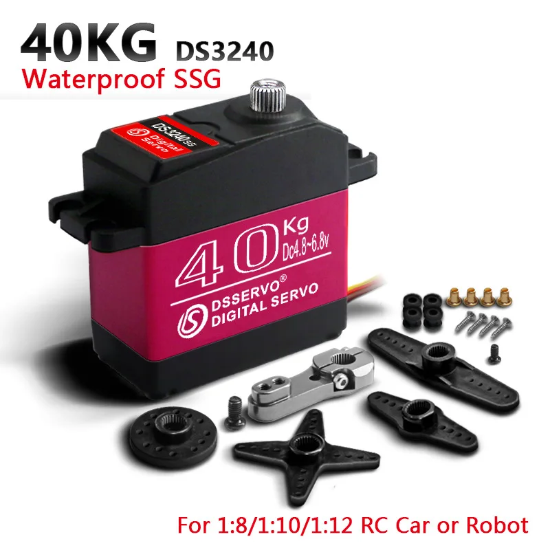 DS3240MG 40KG Waterproof Digital Servo Full Metal Gear 180/270° for RC Crawler Robot Arm 1/8 1/10 with 25T Servo Horn
