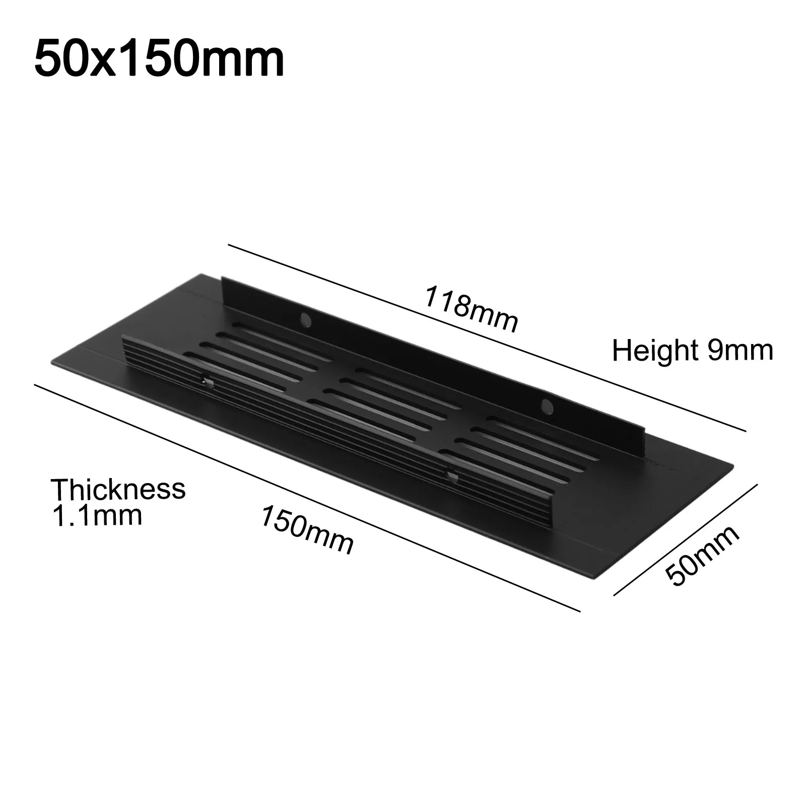 مصبغة تنفيس الهواء جدار خزانة 50*150-400 مللي متر الألومنيوم الأسود لخزانة متعددة الوظائف استبدال الملحقات #2