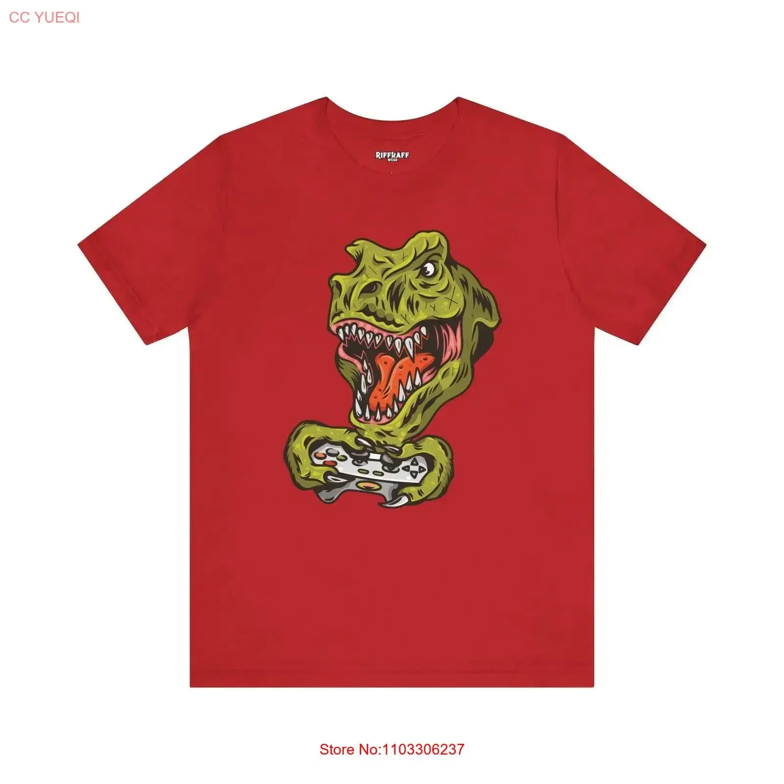 Riff Raff Wear camiseta de dinosaurio Jersey vintage gráfico lavado ligeramente homme moda elegante estirado cómodo Unisex