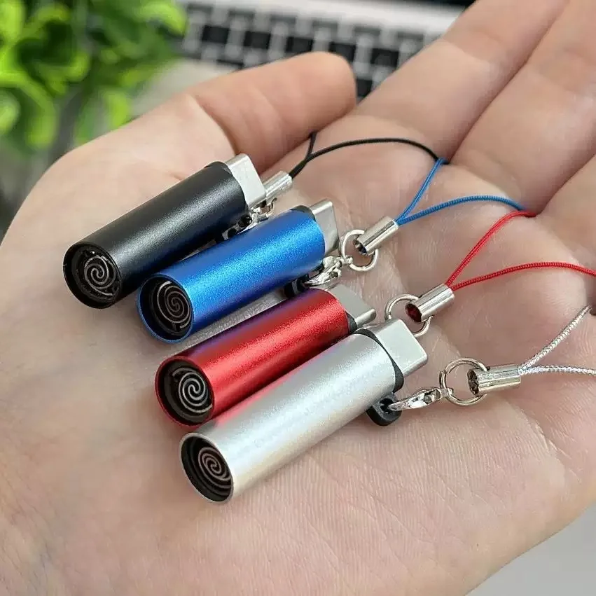 Metal Type-C Phone Mini Version Cigarette Lighter,  No Liquid Gas, Portable, with Hanging Rope, Men's Cigarette Lighter