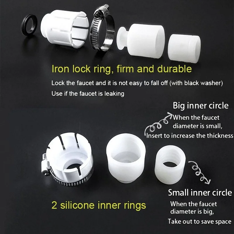 Kitchen Fixtures Bathroom Shower Sink Spray Extender Faucet Filter Spray Flexible Faucet Water Saving Nozzle Adapter