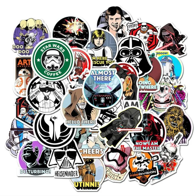 50pcs Star Wars Movie Stickers Suitcase Water Cup Stationery Mobile Phone Car Scooter Laptop Refrigerator Decoration Stickers