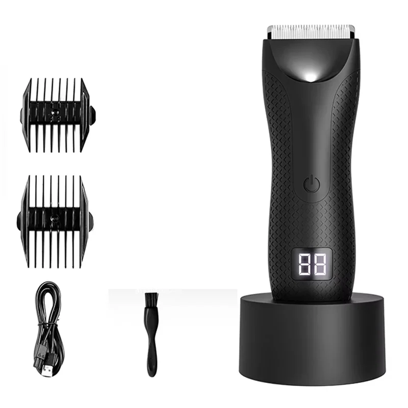 A66T-Body Hair Trimmer قابلة للشحن ماكينة تشذيب شعر الفخذ شفرة ماكينة حلاقة كهربائية مع 2 دليل مشط الجسم Groomer للرجال