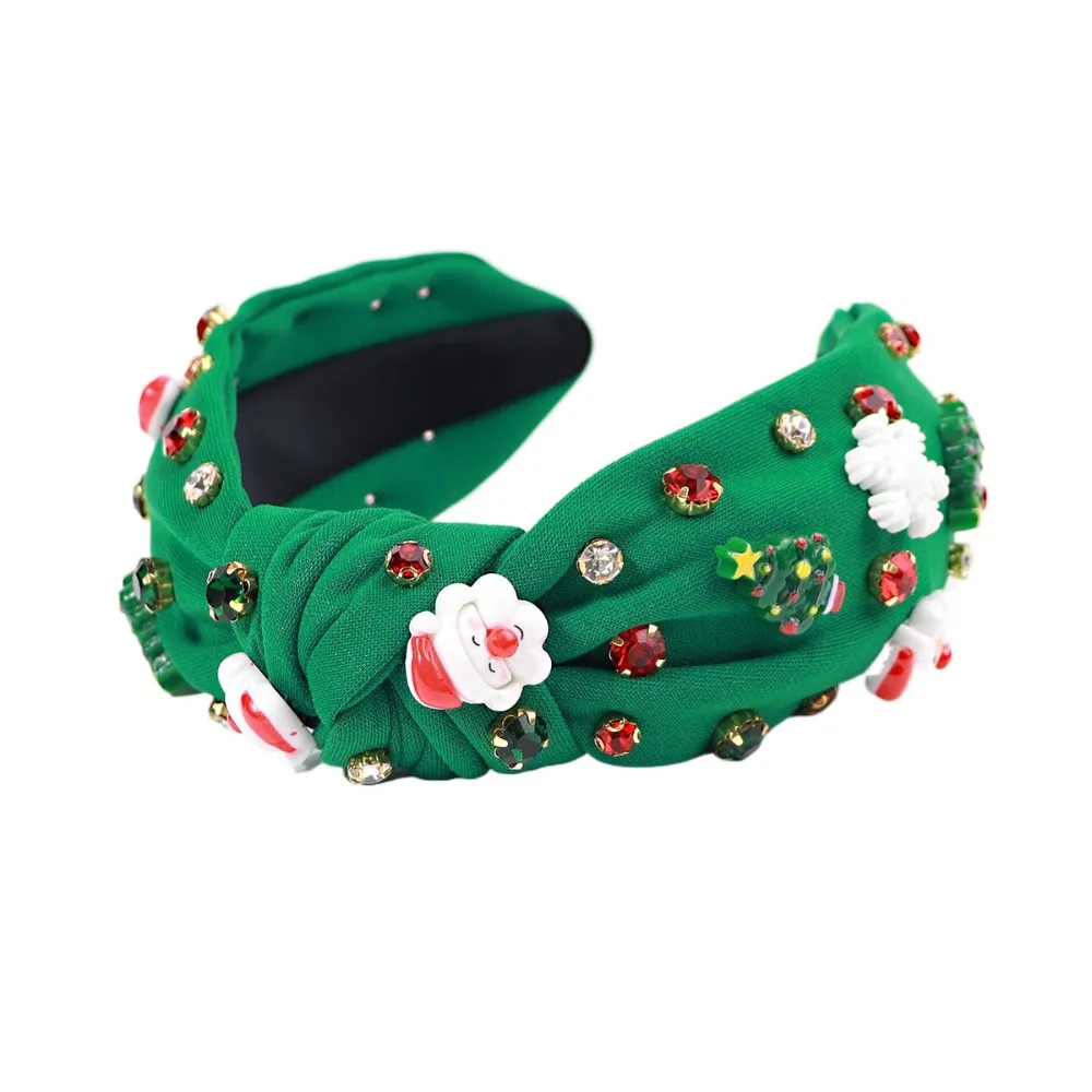 Macio strass natal hairband floco de neve elegante boneco de neve criativo argola de cabelo árvore estrela papai noel boneca headwear diariamente