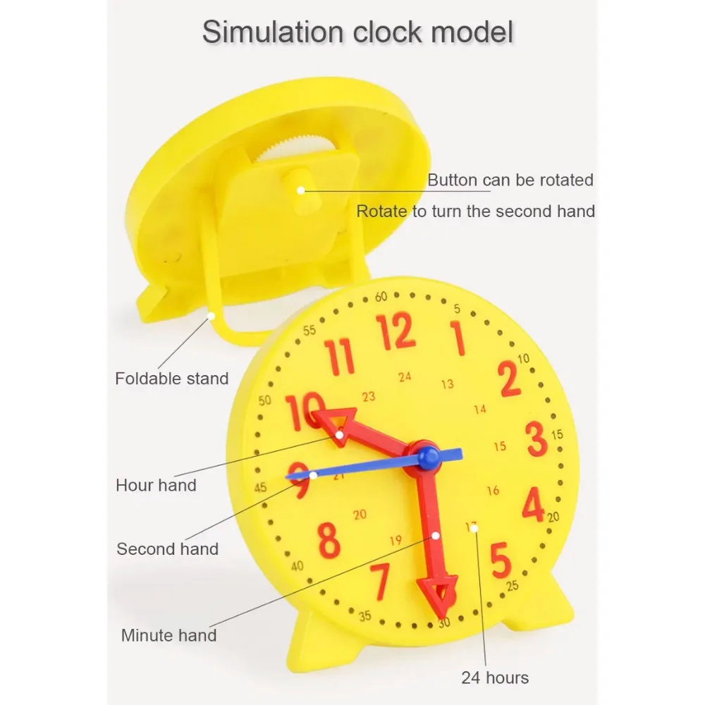 Children Montessori Clock Educational Toys Hour Minute Second Cognition Colorful Clocks Early Preschool Teaching Aids 영어교구