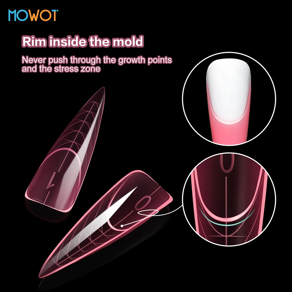 MOWOT Nowe 150 szt. Formy do paznokci szpilek Dual Form Pełne Pokrycie Szybkie Budowanie Żelowe Formy Akrylowe Przedłużanie Paznokci Top French Manicure Narzędzie