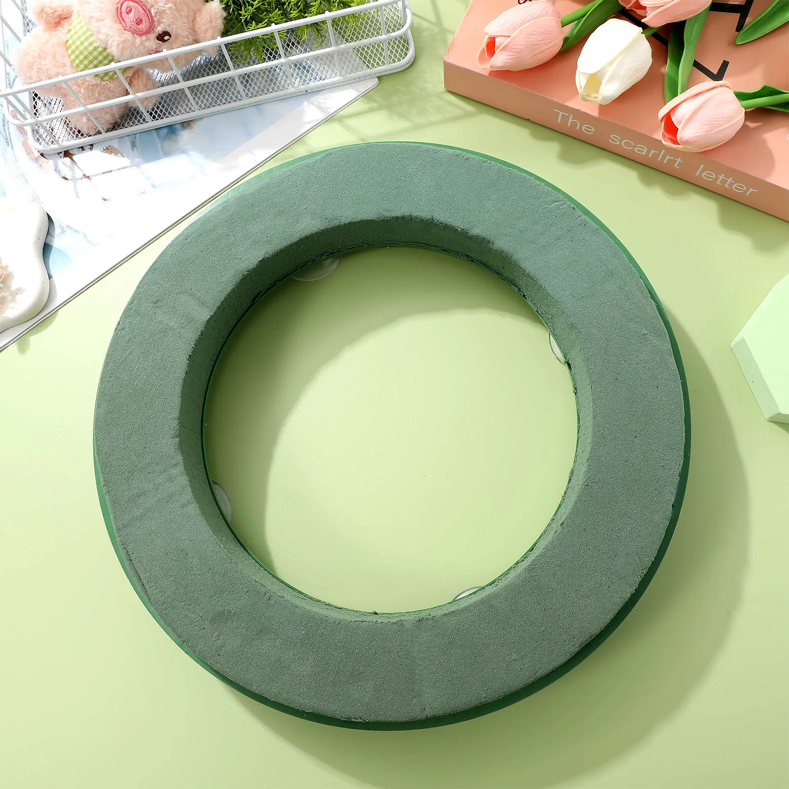 

Flower Foam Cup Tray Wreath Making Supplies Hoop Projects Decoration Tools Wreath Ring Holder Plastic Ring DIY
