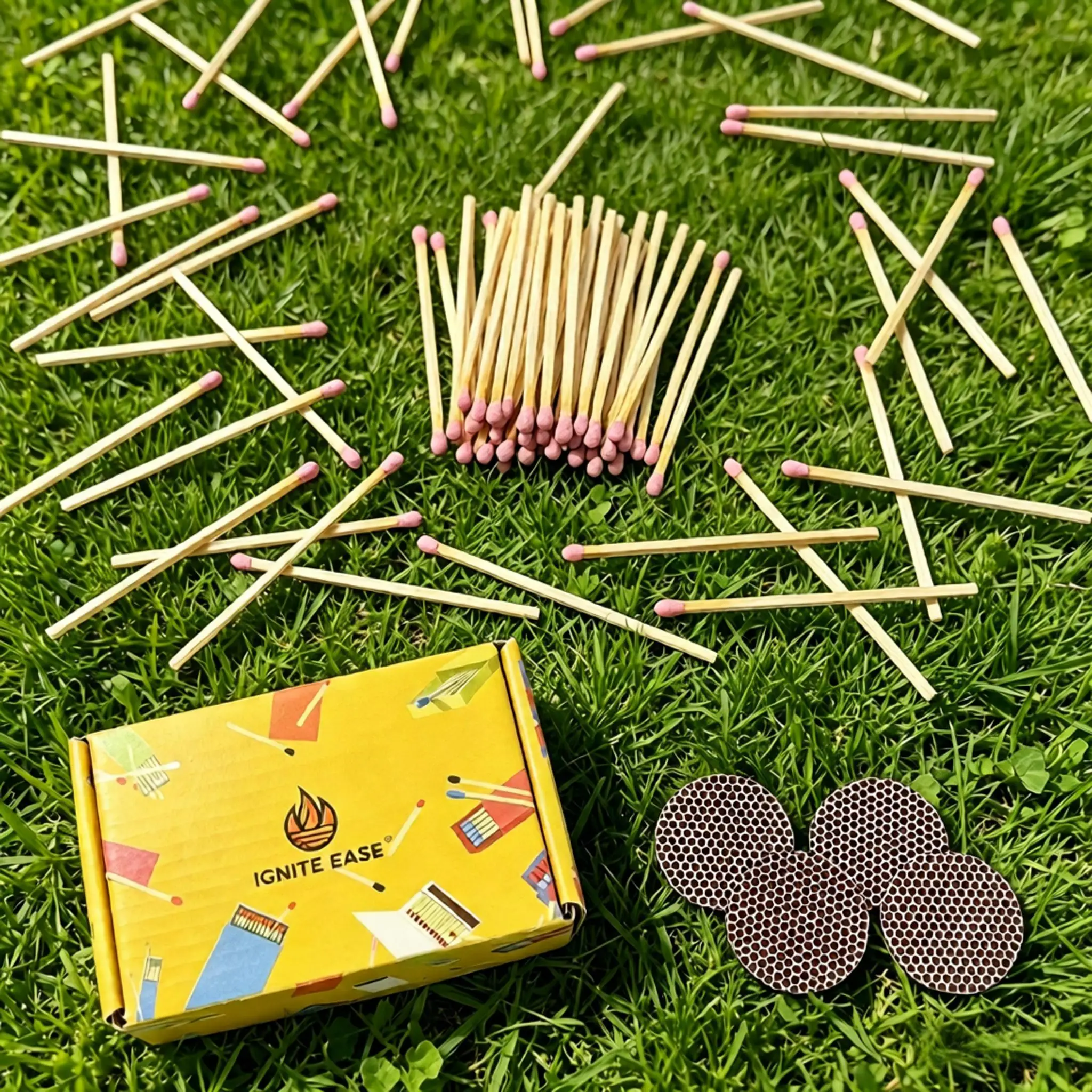 USA Free Shipping 2 Inch Pink Tip Matches100Pcs Wooden Decorative Matches with 4 Striker Papers for Candle  Home Wedding Party