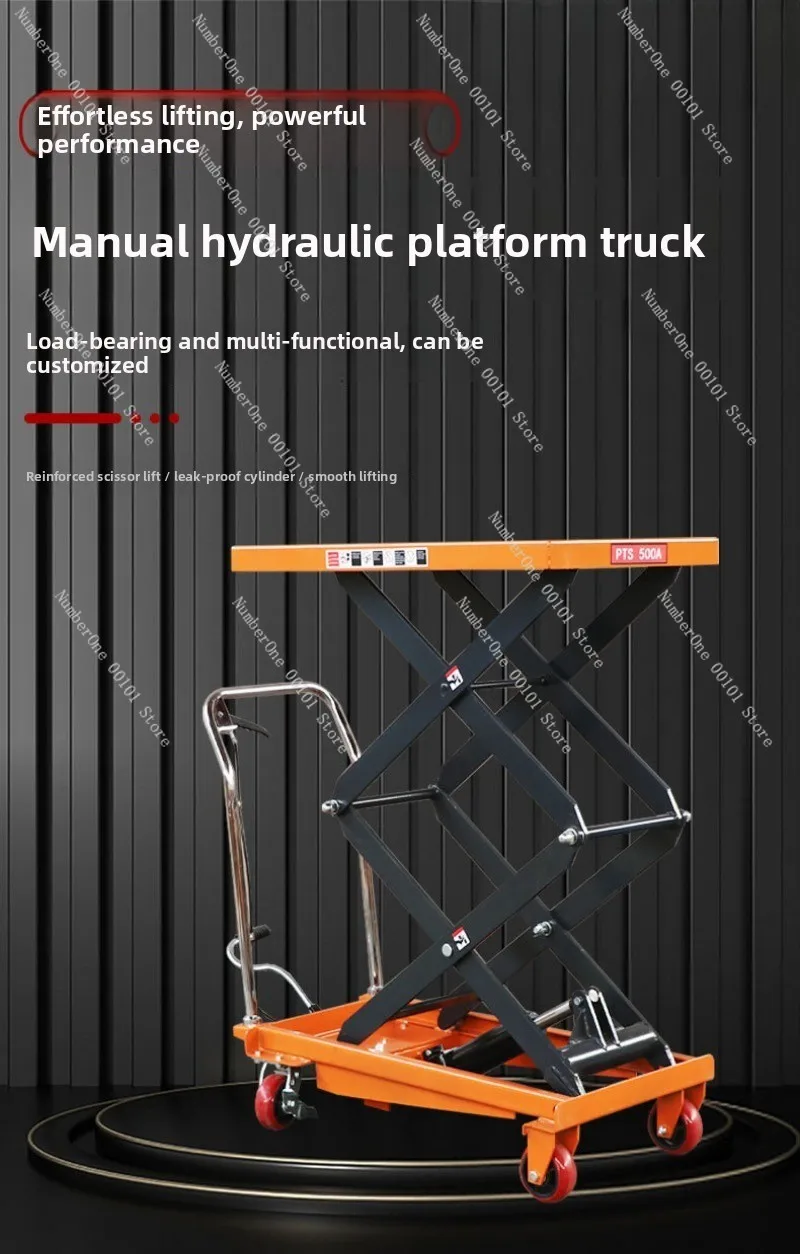 Manual Electric Hydraulic Scissor Lift Cart Mobile Foot Operated Lifting Work Platform for Material Handling