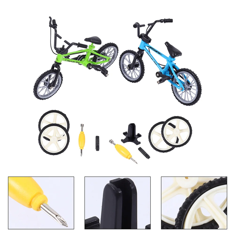 2 セット自転車アルミ合金フィンガーバイクミニアルミ合金デスクトップゲームストレス解消子供の認知遊び卓上
