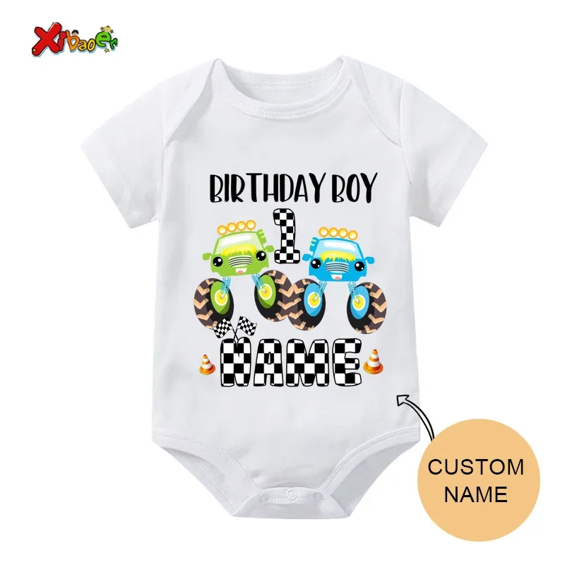 TShirt Family Gift Dad Mam Son T-Shirt Custom Name Cartoon Racing T Shirt Boys Children Kids Clothes Daddy Mommy Party Outfit