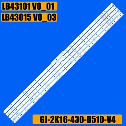 TV용 LED 백라이트 스트립, 43 인치, 43LH500T, 43LH500, LB43015, V0-03, LB43101, V0-01, L42F220B, L42P60BD, L42F3250B, LVF420AUBK, TPT430H3