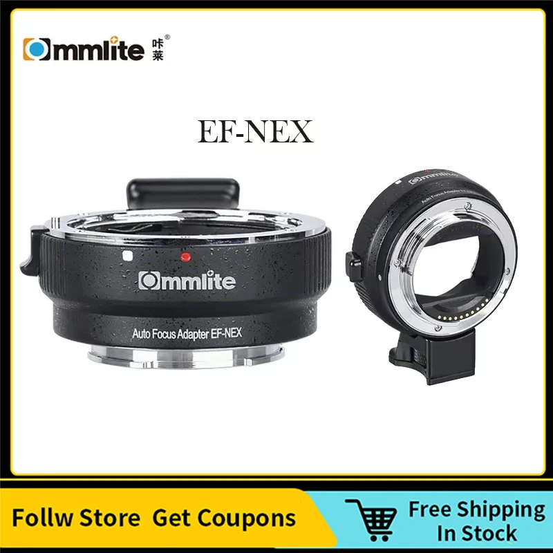 

COMMLITE CM-EF-NEX Electronic AF Lens Mount Adapter From EF/EF-S Lens to E-Mount Camera Auto-Focus