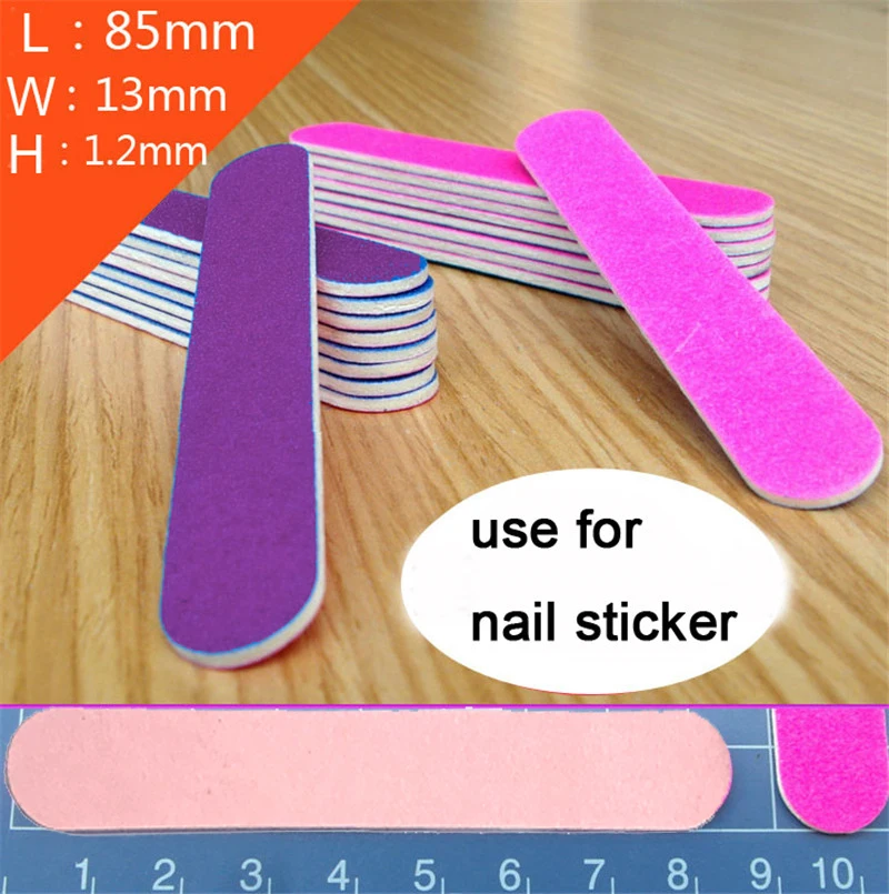 

10Pcs/lot Nail Files Buffer 180/240 Double Side Mini Sanding Nail File Manicure File Supplier Buffers Slim Crescent Grit Callus