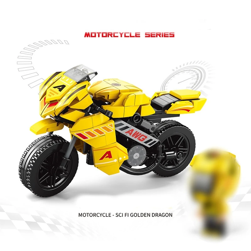 2023 MOC 300+Pcs Motorbike Bricks City Motorcycle Model Building Blocks Speed Racing Car Moto Vehicle Toys For Children Gifts