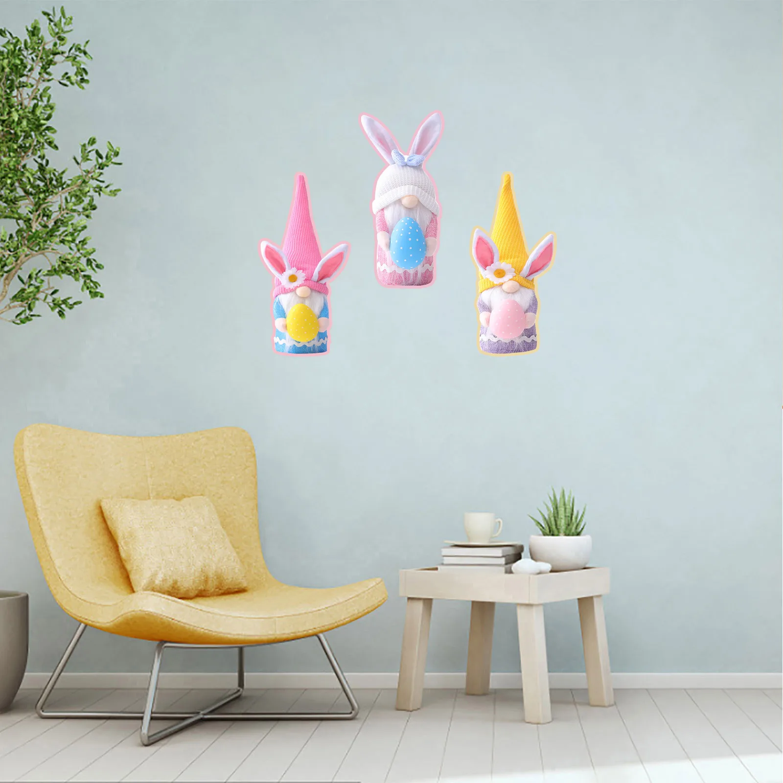 Cute Gnome Wall Sticker Easter Bunny Decor Bestseller Holiday Home Ornament Easter Stickers Self-Adhesive Wall Stickers 2026 T1