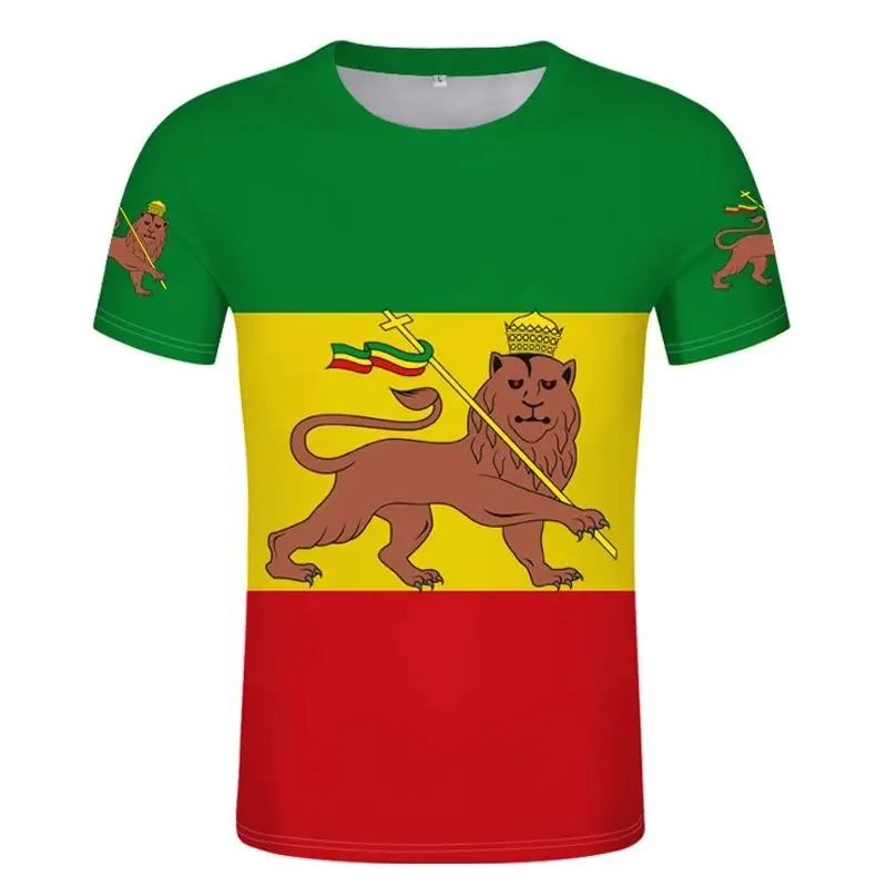 Judah Ethiopian Flag Print 3d Printed Men's Short Sleeve Men's Shirt Summer t-Shirt Quality Fashion Trend Streetwear T Shirt