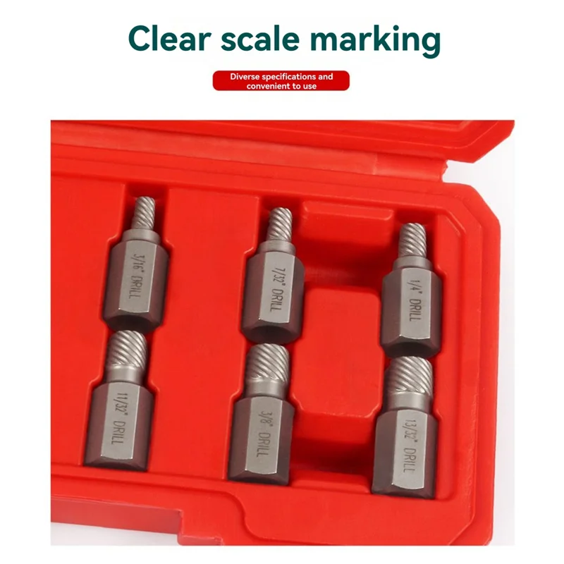 A02F-Links Spiraal 10PCS Multi-Spline Schroef Extractor Set Voor Zeskantkop Gebroken Schroef En Bout Removal gereedschap