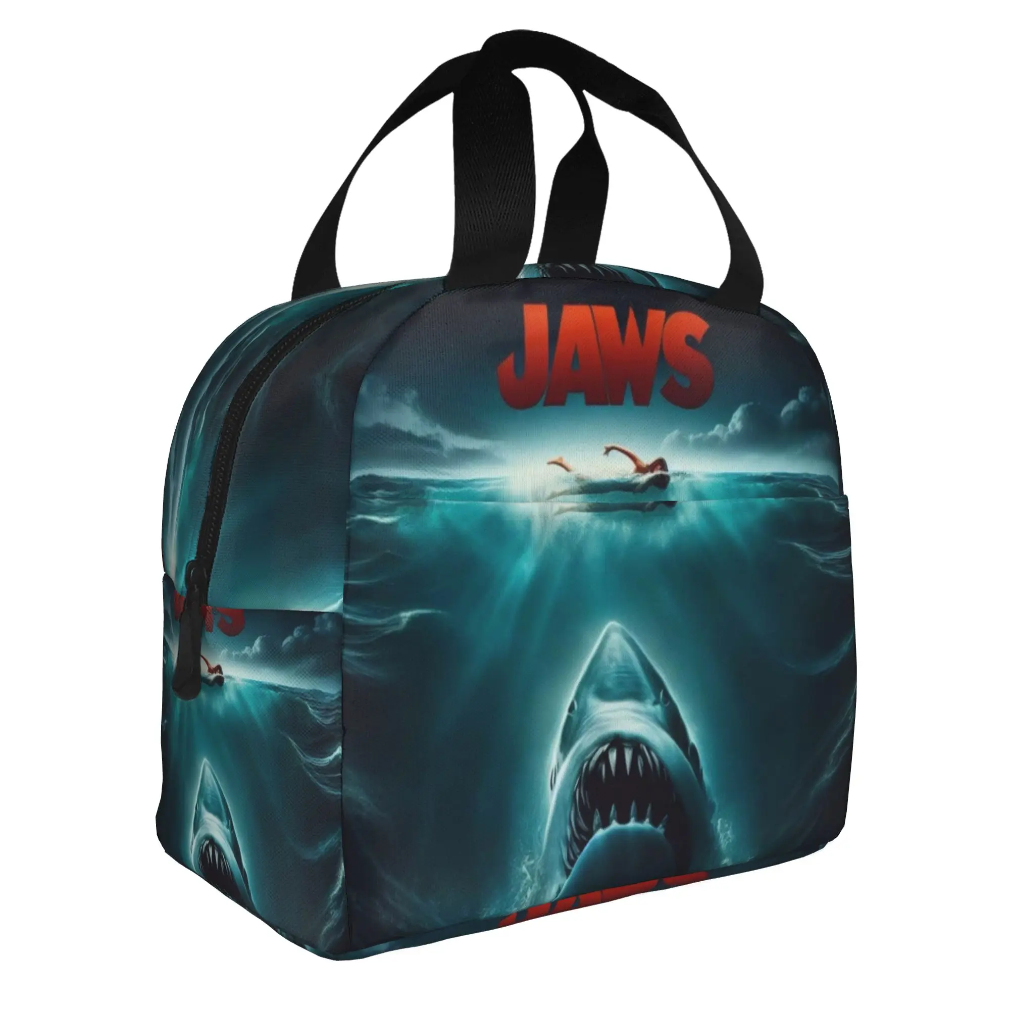 J-Jaw-Shark Lunch Bag Women Horror Movie Warm Cooler Insulated Lunch Boxes for School